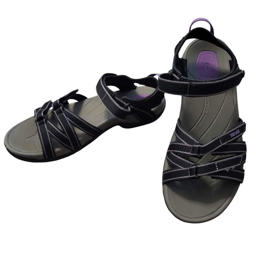 Teva Tirra Womens Size 10 Black Purple Athletic Hiking Sandals Gorpcore Trail